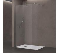 doporro Paroi de Douche à L'italienne Transparent 110cm Pare-Douche Verre de Sécurité 10mm Bremen02K 110x200cm Profilé Chromé avec Stabilisateur en Acier Inoxydable