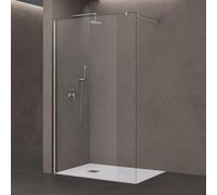 doporro Paroi de Douche à L'italienne Transparent 120cm Pare-Douche Verre de Sécurité 8mm Bremen01K 120x200cm Profilé Chromé avec Stabilisateur en Acier Inoxydable