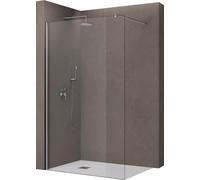 doporro Paroi de Douche à L'italienne Transparent 130cm Pare-Douche Verre de Sécurité 8mm Bremen01K 130x200cm Profilé Chromé avec Stabilisateur en Acier Inoxydable
