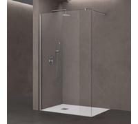 doporro Paroi de Douche à L'italienne Transparent 90cm Pare-Douche Verre de Sécurité 8mm Bremen01K 90x200cm Profilé Chromé avec Stabilisateur en Acier Inoxydable