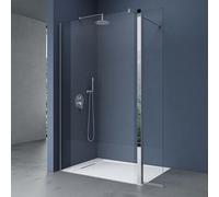 doporro Paroi de douche à l'italienne Transparent pare-douche Bremen2K-Plus 120x200cm + Partie Latérale 30cm verre de sécurité 10mm Stabilisateur Rectangulaire
