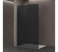 doporro Paroi de Douche Pare-Douche Verre de Securite Gris Teinté 8mm Douche à L'Italienne Barre de Stabilisation Inox Bremen1VG 120x200cm