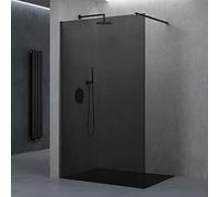 doporro Paroi de Douche Pare-Douche Verre de Securite Gris Teinté 8mm Douche à L'Italienne Barre de Stabilisation Inox Bremen1VG 100x200cm