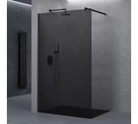 doporro Paroi de Douche Pare-Douche Verre de Securite Gris Teinté 8mm Douche à L'Italienne Barre de Stabilisation Inox Bremen1VG 110x200cm