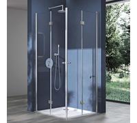 doporro Paroi de Douche Pliante Montage Réversible 70x70 Transparent Portes de Douche Rabattable Ravenna26K pare Douche avec Bac à Douche 70x70x190cm