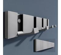 doporro Patère Murale Porte Manteau Mural de 4 Crochets Rétractables Gris | sans Perçage, pour Entrée Cuisine Salle de Bain, Wandgarderobe01