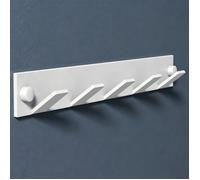 doporro Patère Murale Porte Manteau Mural de 5 Crochets Adhésif ou avec Perçage Blanc Mat pour Porte Entrée Cuisine Stalo-03