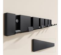 doporro Patère Murale Porte Manteau Mural de 6 Crochets Rétractables Noir