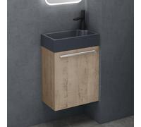 doporro Petit Meuble de Salle de Bain Suspendu 46cm Ensemble de 2 Pièces