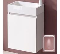 doporro Petit Meuble de Salle de Bain Suspendu 46cm Ensemble de 3 Pièces