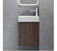 doporro Petit Meuble Sous Vasque Chêne et Vasque 46cm Ensemble de 2 Pièces de Meuble de Salle de Bain Design Pisa02