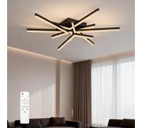 doporro Plafonnier LED Dimmable Lampe Plafond 71W Noir Éclairage de Plafond