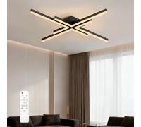 doporro Plafonnier LED Dimmable Lampe Plafond Noir 48W 3063LM Éclairage de Plafond Luminaires Intérieur Couloir Salle de Bain Cuisine 3000K-6400K avec Télécommande Alivetta25039