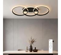 doporro Plafonnier LED Dimmable Lampe Plafond Noir 70W 4189LM Éclairage de Plafond Luminaires Intérieur Couloir Salle de Bain Cuisine 3000K-6400K avec Télécommande Alivetta25037