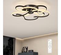 doporro Plafonnier LED Dimmable Lampe Plafond Noir Éclairage de Plafond | 112W, Luminaires Intérieur, Couloir, Salle de Bain, Cuisine, 3000K-6400K, avec Télécommande, Alivetta25036