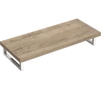 doporro Plan de Vasque en Bois 50x120cm Meuble sous Lavabo Plan Lave Mains avec 2 Supports en Inox