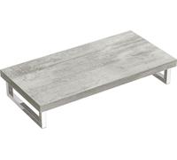 doporro Plan de Vasque Gris Claire 45x100cm Meuble sous Lavabo Plan Lave Mains avec 2 Supports en Inox