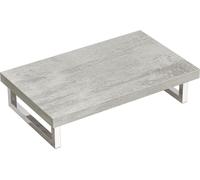 doporro Plan de Vasque Gris Claire 45x80cm Meuble sous Lavabo Plan Lave Mains avec 2 Supports en Inox