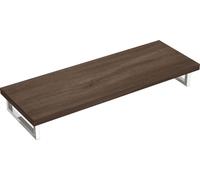 doporro Plan de Vasque Marron 45x140cm Meuble sous Lavabo Plan Lave Mains avec 2 Supports en Inox