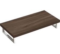 doporro Plan de Vasque Marron 50x100cm Meuble sous Lavabo Plan Lave Mains avec 2 Supports en Inox