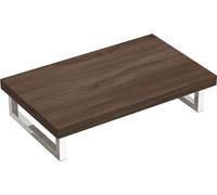doporro Plan de Vasque Marron 50x80cm Meuble sous Lavabo Plan Lave Mains avec 2 Supports en Inox
