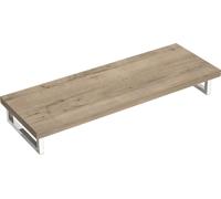 doporro Plateau de lavabo en bois 50 x 140 cm en chêne Greige pour lavabos avec support de console mural Platte04