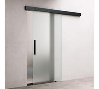doporro Porte Coulissante en Verre pour L'intérieur 102,5cm x 215cm Verre de Sécurité Opaque Poignée Barre Porte Glissante Distance au Mur de 15mm Amalfi 14H-1025