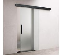 doporro Porte Coulissante en Verre pour L'intérieur 102,5cm x 215cm Verre de Sécurité Opaque Poignée Barre Porte Glissante Distance au Mur de 15mm Amalfi 14H-1025