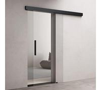 doporro Porte Coulissante en Verre pour L'intérieur 77,5cm x 205cm Verre de Sécurité Transparent Poignée Barre Porte Glissante Distance au Mur de 15mm Amalfi 20-775