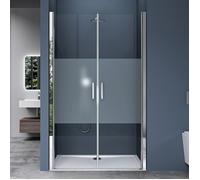 doporro Double porte de douche auto-levante 118,5 123,5 cm de douche pare-douche pour niche Teramo24MS 120x195cm