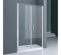 doporro Porte de Douche Pivotante 120x195cm pour Niche Paroi de Douche Transparente Verre de 8mm avec Revêtement Anti-calaire Teramo66K