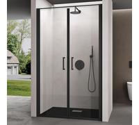 doporro Porte de Douche Pivotante pour Niche 140cm Verre Trempé 8mm