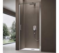 doporro Porte de Douche Pivotante Transparente 90x195cm Paroi de Douche pour Niche Verre de 8mm avec Revêtement Anti-calaire Teramo36K