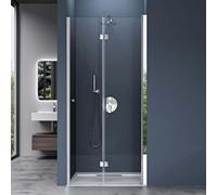 doporro Porte de douche pliable 75cm paroi de douche transparent pliante pour niche Teramo26K pare-douche rabattable montage réversible