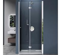 doporro Porte de douche pliable 75cm paroi de douche transparent pliante pour niche Teramo26K pare-douche rabattable montage réversible