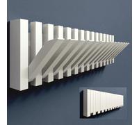 doporro Porte Manteau Mural Bois Patère Murale 14 Crochets Rétractables | Porte-Manteau Décoratif, Blanc Mat, pour Entrée Bureau Chambre, Twigro-01