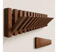 doporro Porte Manteau Mural Bois Patère Murale 14 Crochets Rétractables | Porte-Manteau Décoratif, Noyer, pour Entrée Bureau Chambre, Twigro-01