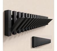 doporro Porte Manteau Mural Bois Patère Murale 21 Crochets Rétractables | Porte-Manteau Décoratif, Noir Mat, pour Entrée Bureau Chambre, Twigro-01