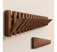 doporro Porte Manteau Mural Bois Patère Murale 21 Crochets Rétractables | Porte-Manteau Décoratif, Noyer, pour Entrée Bureau Chambre, Twigro-01