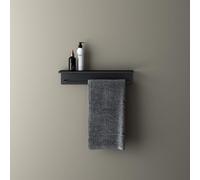 doporro Porte-serviette noir mate inox rangement crochet 50x10x10cm