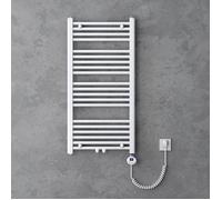 doporro Radiateur de Salle de Bain Sèche-Serviette 100x50cm Chauffage Électrique Blanc avec Résistance pour Radiateur 600W