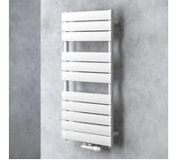 doporro Radiateur de Salle de Bain Sèche-Serviette 100x50cm Radiateur à Eau Chaude Vertical Blanc Sèche-serviettes de Salle de Bains