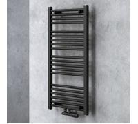 doporro radiateur de salle de bain sèche-serviette 100x50cm radiateur tubulaire vertical chauffage à eau chaude noir-gris