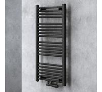 doporro Radiateur de Salle de Bain Sèche-Serviette 100x50cm Radiateur Tubulaire Vertical Chauffage à Eau Chaude Gris-Noir