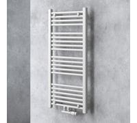 doporro Radiateur de Salle de Bain Sèche-Serviette 100x50cm Radiateur Tubulaire Vertical Chauffage à Eau Chaude Blanc
