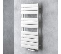 doporro Radiateur de Salle de Bain Sèche-Serviette 100x60cm Radiateur à Eau Chaude Vertical Blanc Sèche-serviettes de Salle de Bains