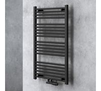 doporro Radiateur de Salle de Bain Sèche-Serviette 100x60cm Radiateur Tubulaire Vertical Chauffage à Eau Chaude Gris-Noir