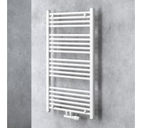 doporro Radiateur de Salle de Bain Sèche-Serviette 100x60cm Radiateur Tubulaire Vertical Chauffage à Eau Chaude Blanc