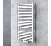 doporro Radiateur de Salle de Bain Sèche-Serviette 100x60cm Radiateur Tubulaire Vertical Chauffage à Eau Chaude Blanc