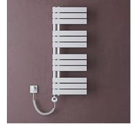 doporro Radiateur de Salle de Bain Sèche-Serviette 104x40cm avec Résistance Chauffante Blanc 800W Radiateur à Eau Chaude Blanc Design FN
